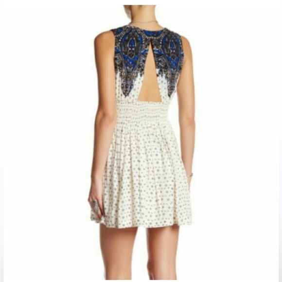 Free people Daria dress mini floral beige sleeveless casual Medium - Picture 4 of 13